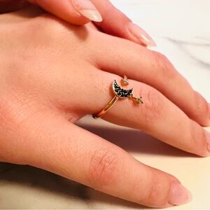 Exquisite Swarovski Symbolic Collection Moon & Stars Ring Size 8